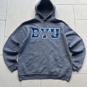 Vintage BYU Russell Brigham Young University Hoodie Football Made In USA Sz XL